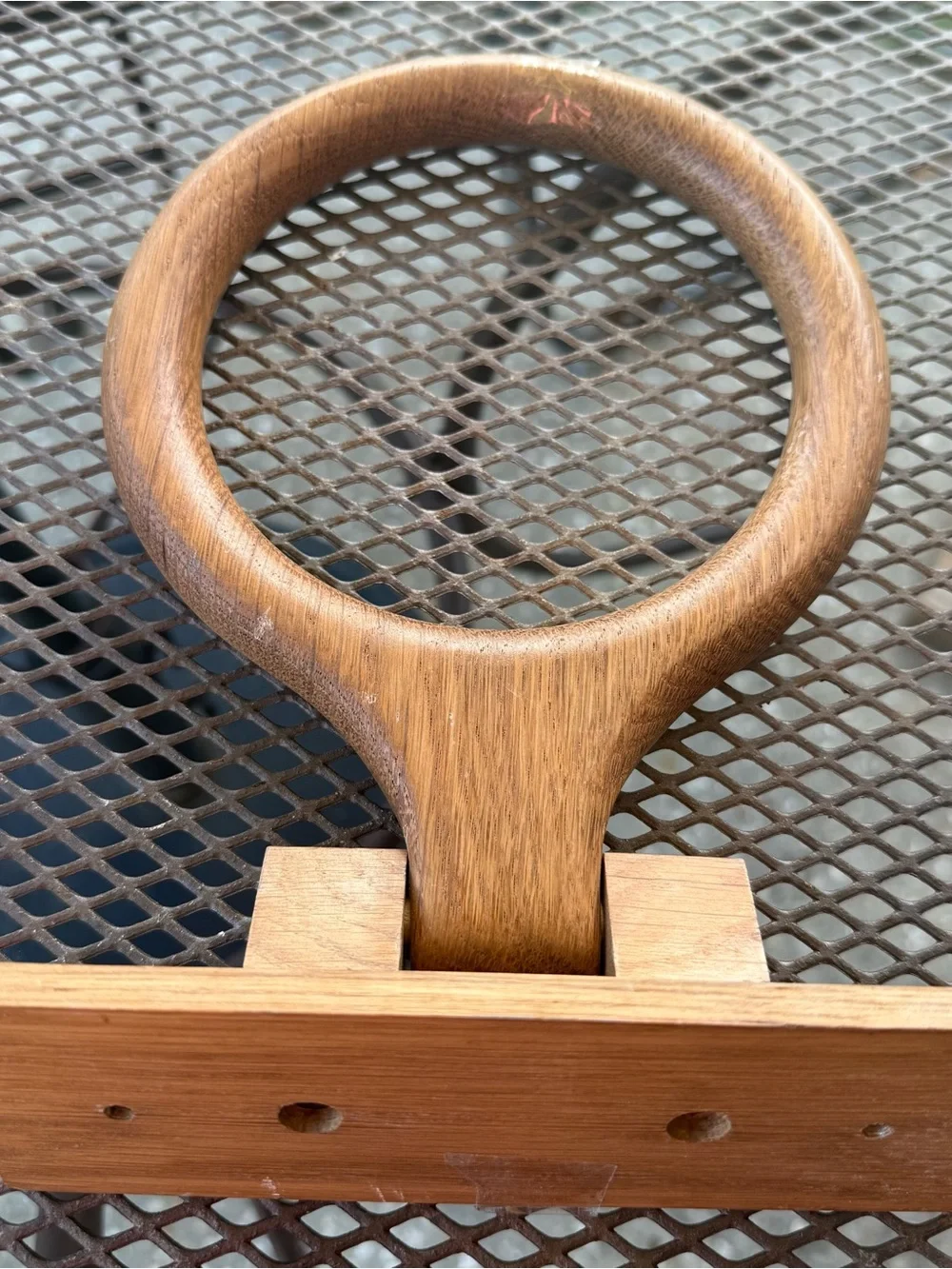 Vintage Brand New Solid Oak Wooden Bathroom Towel Ring Wall Holder Honey 9x6.5”